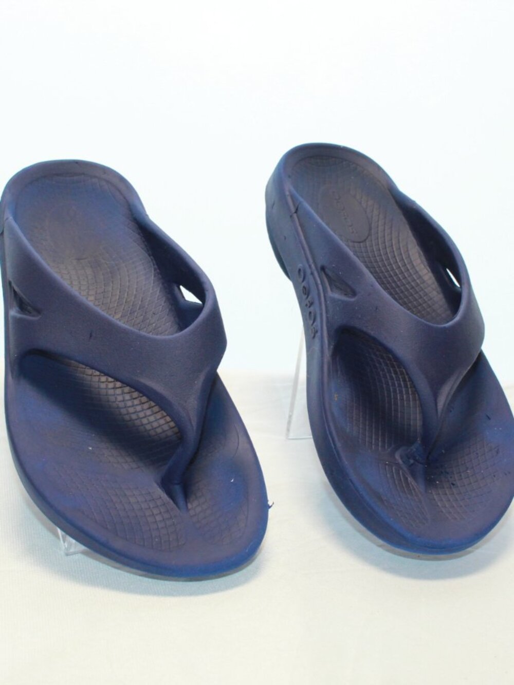 Oofos Unisex M8 W10 Navy OOriginal Recovery Thong Comfort Slide Toe Post Sandals